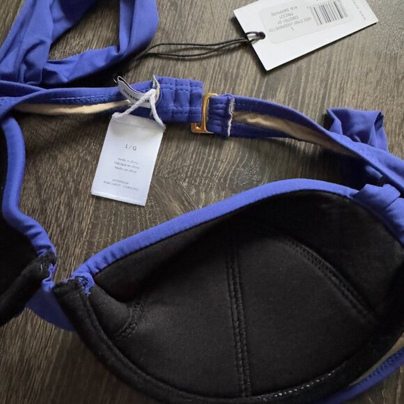 WeWoreWhat | NWT Wide Strap Underwire Bikini Top in Sapphire Blue Size Large - Picture 6 of 7